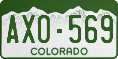 CO license plate AXO569