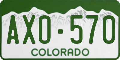 CO license plate AXO570