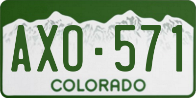 CO license plate AXO571