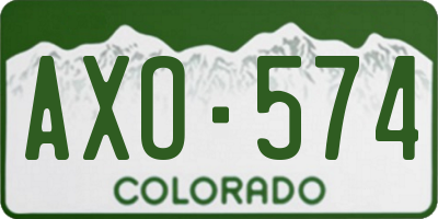 CO license plate AXO574