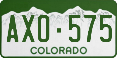 CO license plate AXO575