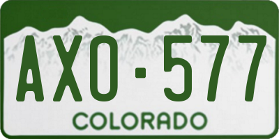 CO license plate AXO577