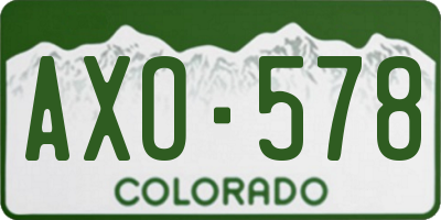 CO license plate AXO578