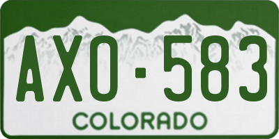 CO license plate AXO583