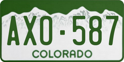 CO license plate AXO587