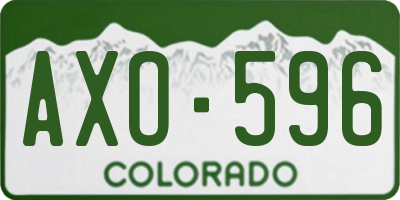 CO license plate AXO596