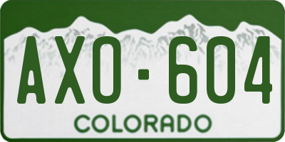 CO license plate AXO604