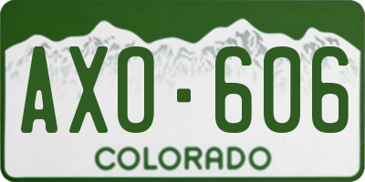 CO license plate AXO606