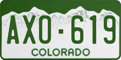 CO license plate AXO619