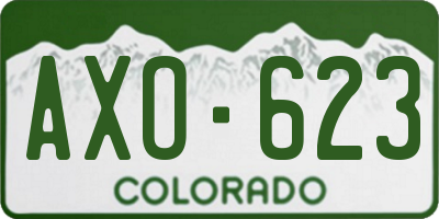 CO license plate AXO623
