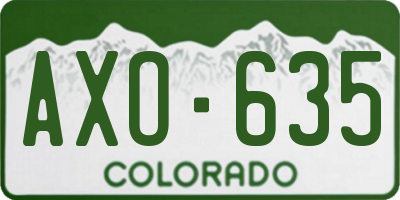 CO license plate AXO635