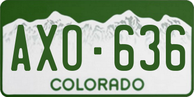 CO license plate AXO636