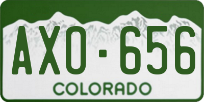 CO license plate AXO656