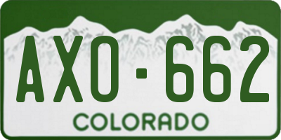 CO license plate AXO662
