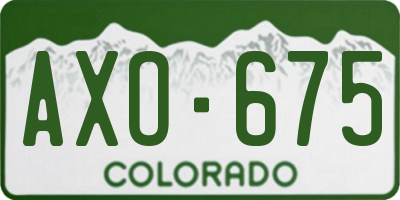 CO license plate AXO675