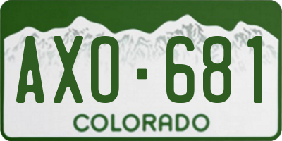 CO license plate AXO681