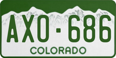 CO license plate AXO686