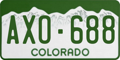 CO license plate AXO688