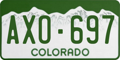 CO license plate AXO697