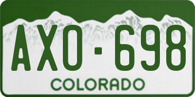 CO license plate AXO698
