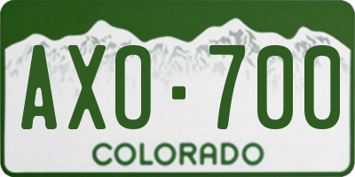 CO license plate AXO700