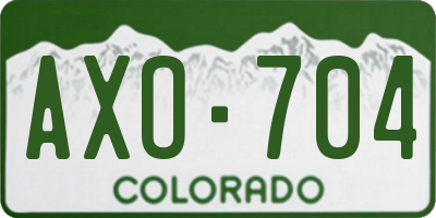 CO license plate AXO704