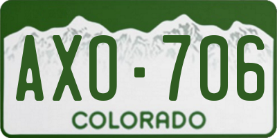 CO license plate AXO706