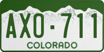 CO license plate AXO711