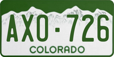 CO license plate AXO726