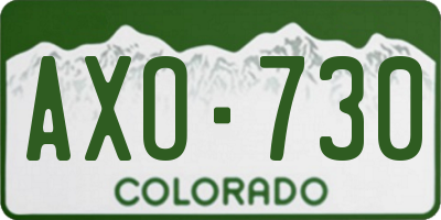 CO license plate AXO730