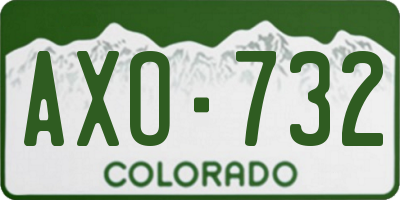CO license plate AXO732