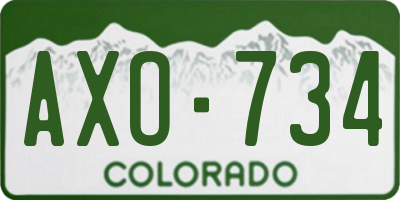 CO license plate AXO734