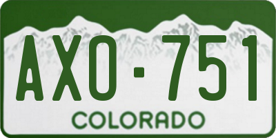 CO license plate AXO751