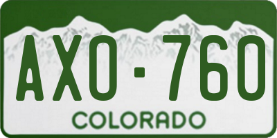 CO license plate AXO760