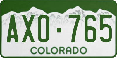 CO license plate AXO765