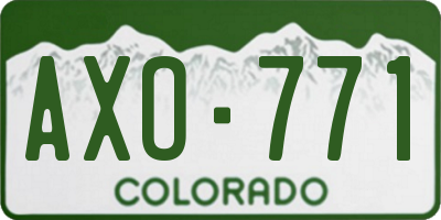 CO license plate AXO771