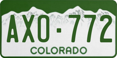 CO license plate AXO772
