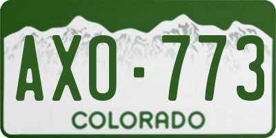 CO license plate AXO773