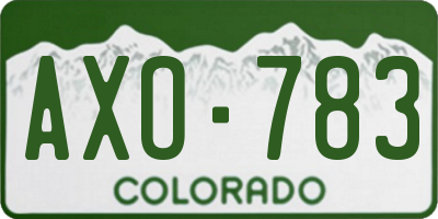 CO license plate AXO783