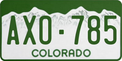 CO license plate AXO785