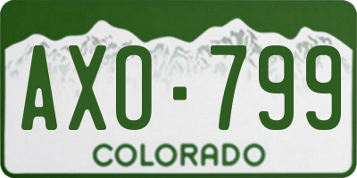 CO license plate AXO799
