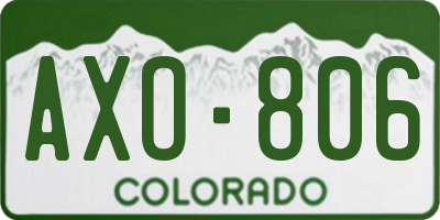 CO license plate AXO806