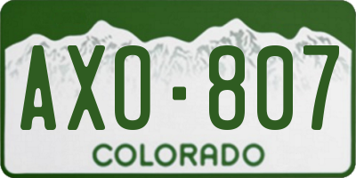 CO license plate AXO807