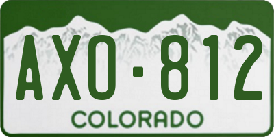 CO license plate AXO812