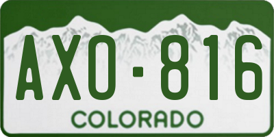 CO license plate AXO816