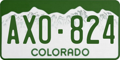 CO license plate AXO824