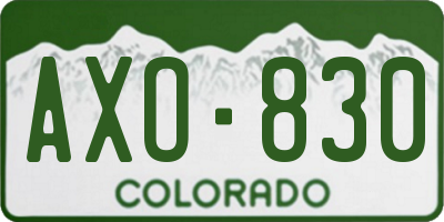 CO license plate AXO830