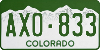 CO license plate AXO833