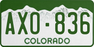 CO license plate AXO836