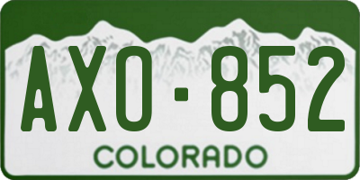 CO license plate AXO852